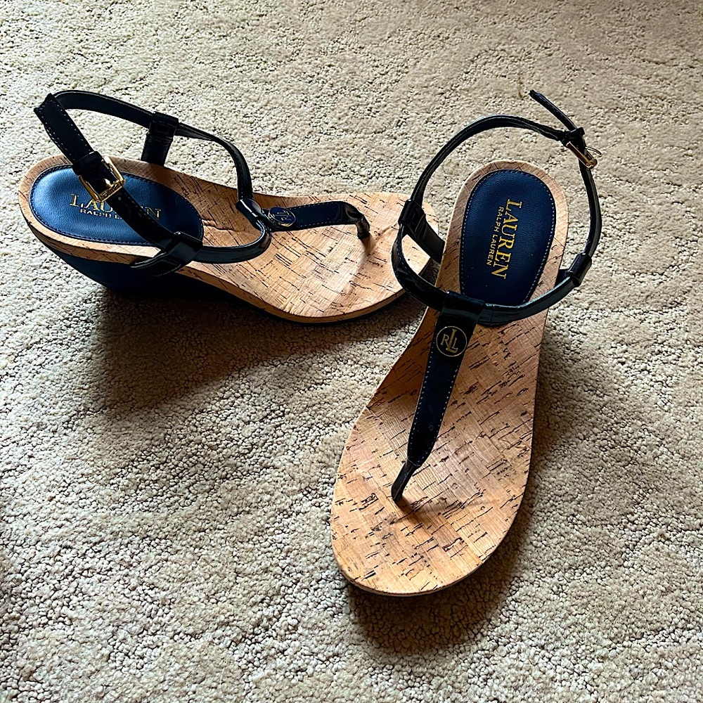 Lauren | Ralph Lauren Navy Sandals / Wedge Heel